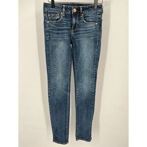 American Eagle Outfitters Womens Skinny Stretch Jeans Size 0 Dark Wash